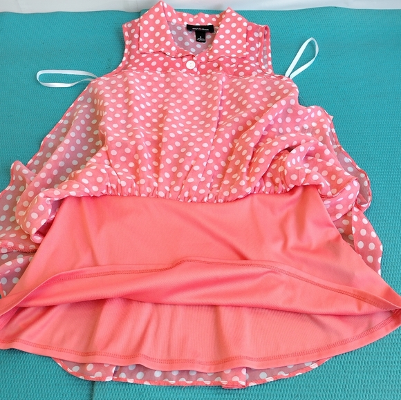 NWT Amy's Closet Girls Polka Dot A-Line Chiffon Belted Dress Lined Size 6 - Picture 6 of 8